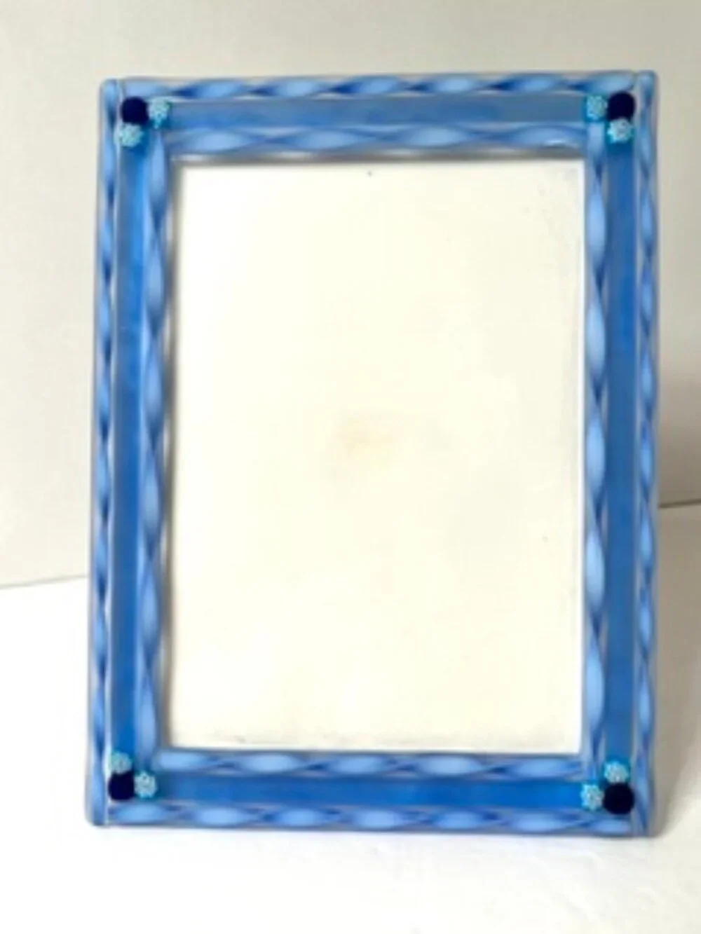 Murano Glass Twisted Rope Photo Frame, Made in Italy